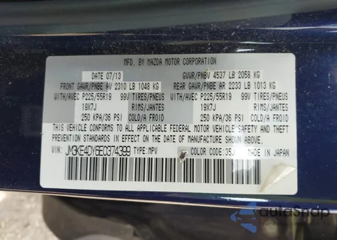 2014 Mazda Cx-5 Grand Touring from USA, damaged, VIN JM3KE4DY6E0374399